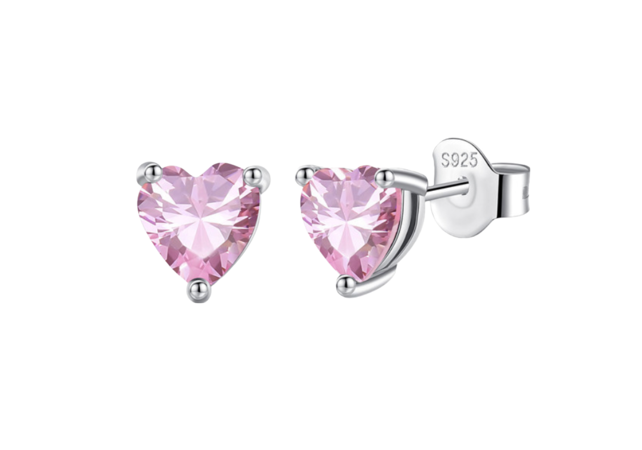Petites Pink Champagne 925 Sterling Silver Stud Earrings