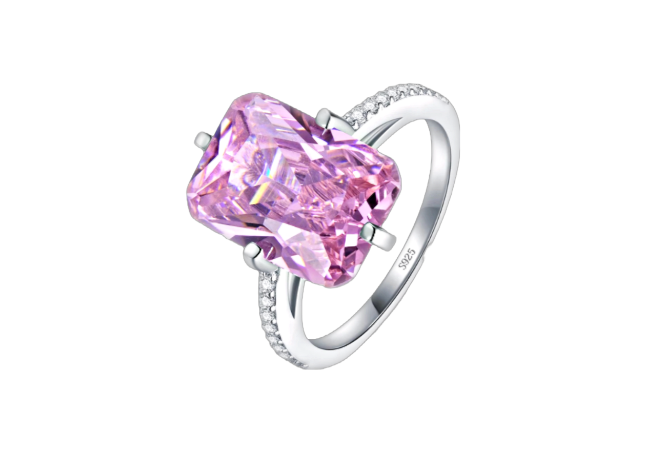 Sterling silver deals pink ice ring